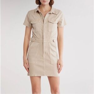 Good American Fit for Success Denim Utility Dress, Tan Sand Size 4XL Womens Plus
